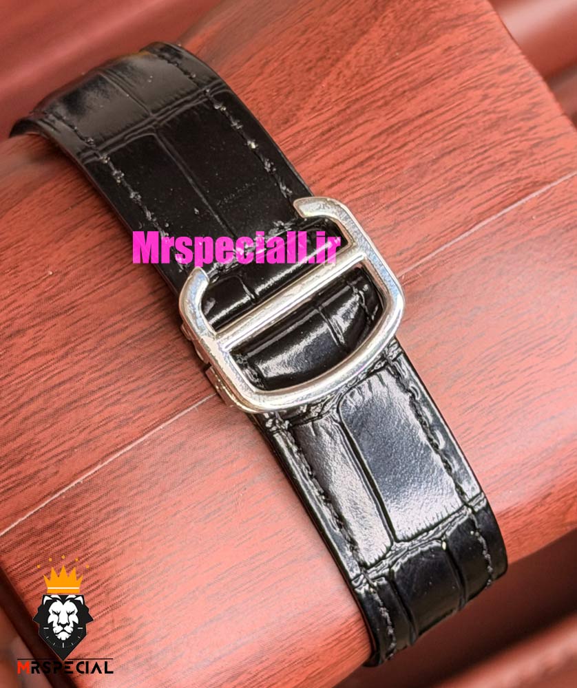 ساعت کارتیه درایو مردانه اتوماتیک بند چرم مشکی صفحه سفید Cartier Drive de Cartier 021639