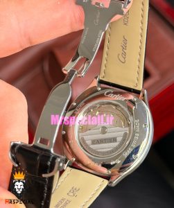 ساعت کارتیه درایو مردانه اتوماتیک بند چرم مشکی صفحه سفید Cartier Drive de Cartier 021639