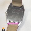 ساعت کارتیه زنانه مدل سانتوس بند چرم قرمز قاب استیل صفحه قرمز 021047 Cartier Santos100