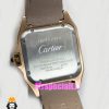 ساعت کارتیه مردانه مدل سانتوس بند چرم قهوه ای قاب رزگلد صفحه سفید 021048 Cartier Santos100