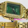 ساعت کارتیه زنانه مدل پنتر طلایی قاب نگین صفحه سبز CARTIER PANTHRE 021050