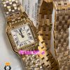 ساعت مچی زنانه کارتیر پنتر بند استیل دو دور رزگلد قاب نگین CARTIER PANTHRE 021066