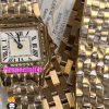 ساعت مچی زنانه کارتیر پنتر بند استیل دو دور رزگلد قاب نگین CARTIER PANTHRE 021066