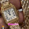 ساعت مچی زنانه کارتیر پنتر بند استیل دو دور رزگلد قاب نگین CARTIER PANTHRE 021066