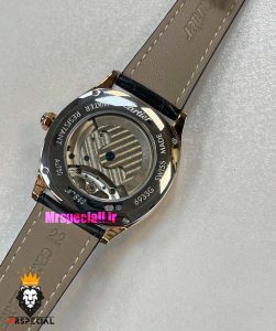 ساعت کارتیه مردانه اتوماتیک بند چرم قاب رزگلد صفحه طوسی CARTIER 021343 