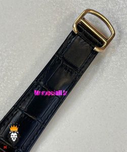 ساعت کارتیه مردانه اتوماتیک بند چرم قاب رزگلد صفحه طوسی CARTIER 021343 