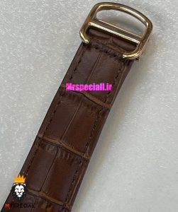 ساعت کارتیه مردانه اتوماتیک بند چرم قاب رزگلد صفحه سفید CARTIER 021344