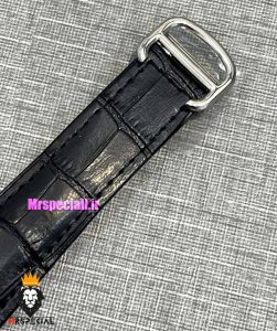 ساعت کارتیه مردانه اتوماتیک بند چرم قاب استیل صفحه سبز CARTIER 021341