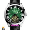ساعت کارتیه مردانه اتوماتیک بند چرم قاب استیل صفحه سبز CARTIER 021341