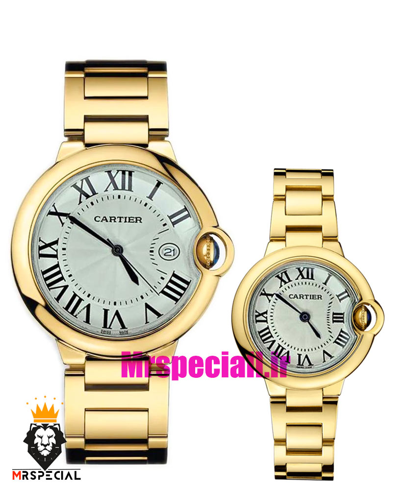 ساعت ست کارتیه بالن بلو کوارتز طلایی 01917 Cartier Ballon Bleu