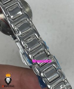 ساعت کارتیه زنانه مدل بالن بلو استیل دورنگ طلایی صفحه سفید سایز اسمال 01790 Cartier Ballon Bleu