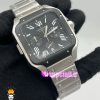 ساعت کارتیه مردانه مدل دسانتوس کرنوگراف بند استیل صفحه مشکی 021148 Cartier Santos de