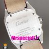ساعت کارتیه زنانه مدل سانتوس فول نگین باتری بند چرم قرمز صفحه قرمز 020970 Cartier Santos100
