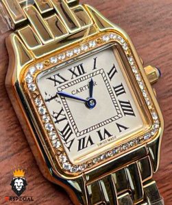 ساعت مچی زنانه کارتیه پنتر رزگلد قاب نگین سایز اسمال CARTIER PANTHRE 2531