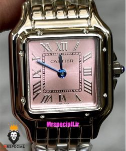 ساعت زنانه کارتیه مدل پنتر استیل صفحه صورتی CARTIER PANTHRE 021345 