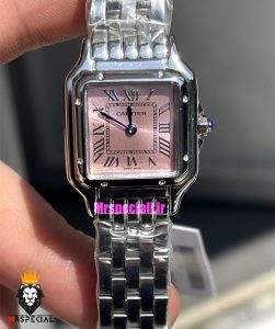 ساعت زنانه کارتیه مدل پنتر استیل صفحه صورتی CARTIER PANTHRE 021345 