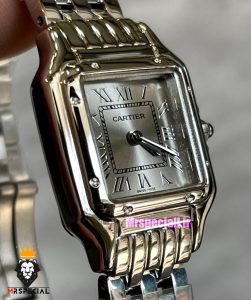 ساعت زنانه کارتیه مدل پنتر استیل صفحه طوسی CARTIER PANTHRE 021346 