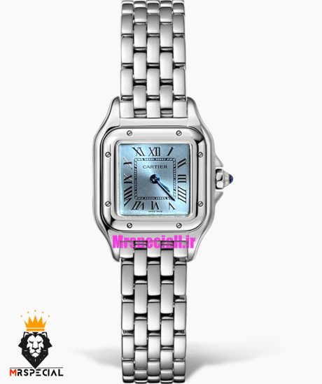 ساعت زنانه کارتیه مدل پنتر استیل صفحه ابی CARTIER PANTHRE 021347