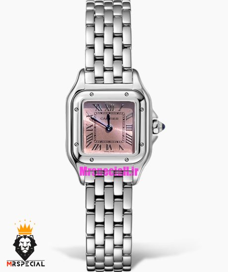 ساعت زنانه کارتیه مدل پنتر استیل صفحه صورتی CARTIER PANTHRE 021345