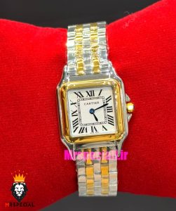 ساعت کارتیه زنانه مدل پنتر استیل دورنگ طلایی سایز مدیوم CARTIER PANTHRE 021601