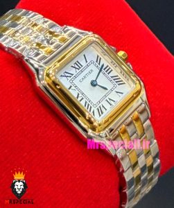 ساعت کارتیه زنانه مدل پنتر استیل دورنگ طلایی سایز مدیوم CARTIER PANTHRE 021601
