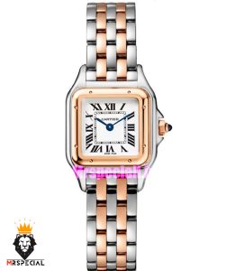 ساعت کارتیه زنانه مدل پنتر استیل دورنگ رزگلد سایز اسمال CARTIER PANTHRE 021600