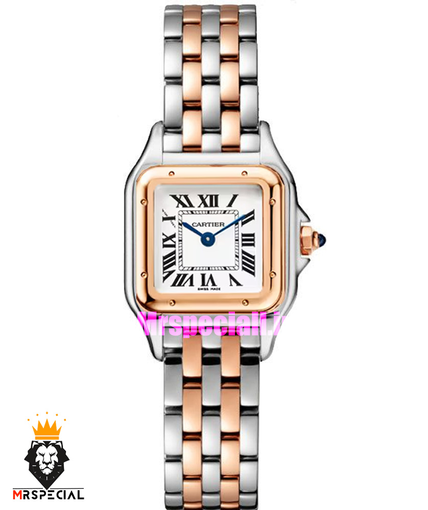 ساعت کارتیه زنانه مدل پنتر استیل دورنگ رزگلد سایز اسمال CARTIER PANTHRE 021600