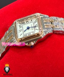ساعت کارتیه زنانه مدل پنتر استیل دورنگ رزگلد سایز اسمال CARTIER PANTHRE 021600