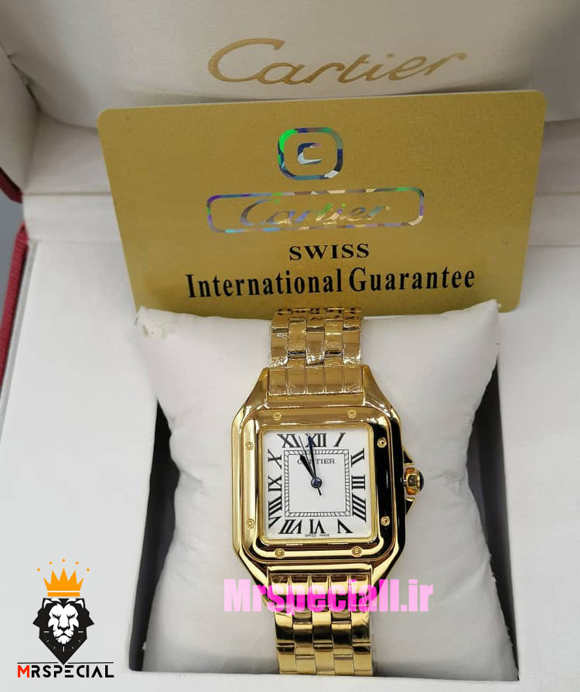 ساعت کارتیه مردانه مدل پنتر طلایی سایز لارج CARTIER PANTHRE 021660
