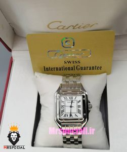 ساعت ست کارتیه مدل پنتر استیل صفحه سفید CARTIER PANTHRE 021445