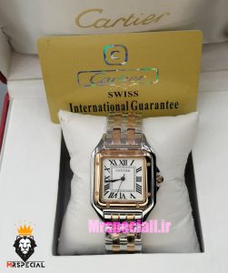 ساعت کارتیه مردانه مدل پنتر دو رنگ رزگلد سایز لارج CARTIER PANTHRE 021661 