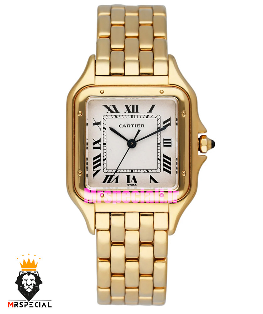 ساعت کارتیه مردانه مدل پنتر طلایی سایز لارج CARTIER PANTHRE 021660