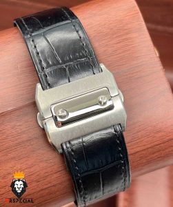 ساعت ست مردانه و زنانه کارتیه سانتوس چرم مشکی صفحه مشکی CARTIER SANTOS100 021668