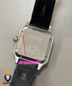 ساعت کارتیه مردانه دسانتوس اتوماتیک چرم ابی صفحه ابی 021575 Cartier Santos de