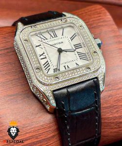 ساعت زنانه کارتیه سانتوس فول نگین 01625 Cartier Santos100 full diamond