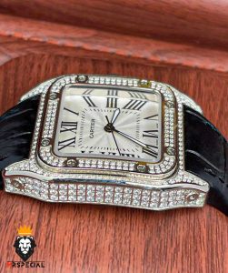ساعت زنانه کارتیه سانتوس فول نگین 01625 Cartier Santos100 full diamond