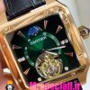 ساعت کارتیه مردانه مدل سانتوس اتوماتیک رزگلد صفحه سبز CARTIER SANTOS 020943