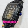 ساعت کارتیه مردانه مدل سانتوس اتوماتیک بند چرم مشکی صفحه اسکلتون CARTIER SANTOS 020943