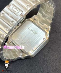 ساعت کارتیه مردانه مدل سانتوس کوارتز استیل صفحه سفید 021366 Cartier Santos 