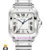 ساعت کارتیه مردانه مدل سانتوس کوارتز استیل صفحه سفید 021366 Cartier Santos