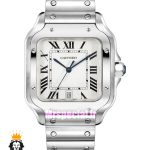 ساعت کارتیه مردانه مدل سانتوس کوارتز استیل صفحه سفید 021366 Cartier Santos