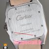 ساعت ست کارتیه زنانه و مردانه مدل سانتوس باتری بند چرم سورمه ای قاب استیل صفحه سورمه ای 020974 Cartier Santos100 - تصویر 8