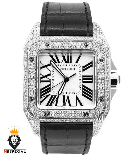 ساعت زنانه کارتیه سانتوس فول نگین 01625 Cartier Santos100 full diamond