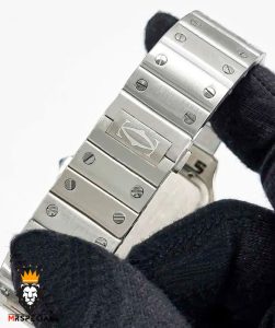 ساعت ست کارتیه مدل سانتوس کوارتز استیل صفحه سفید 021444 Cartier Santos100