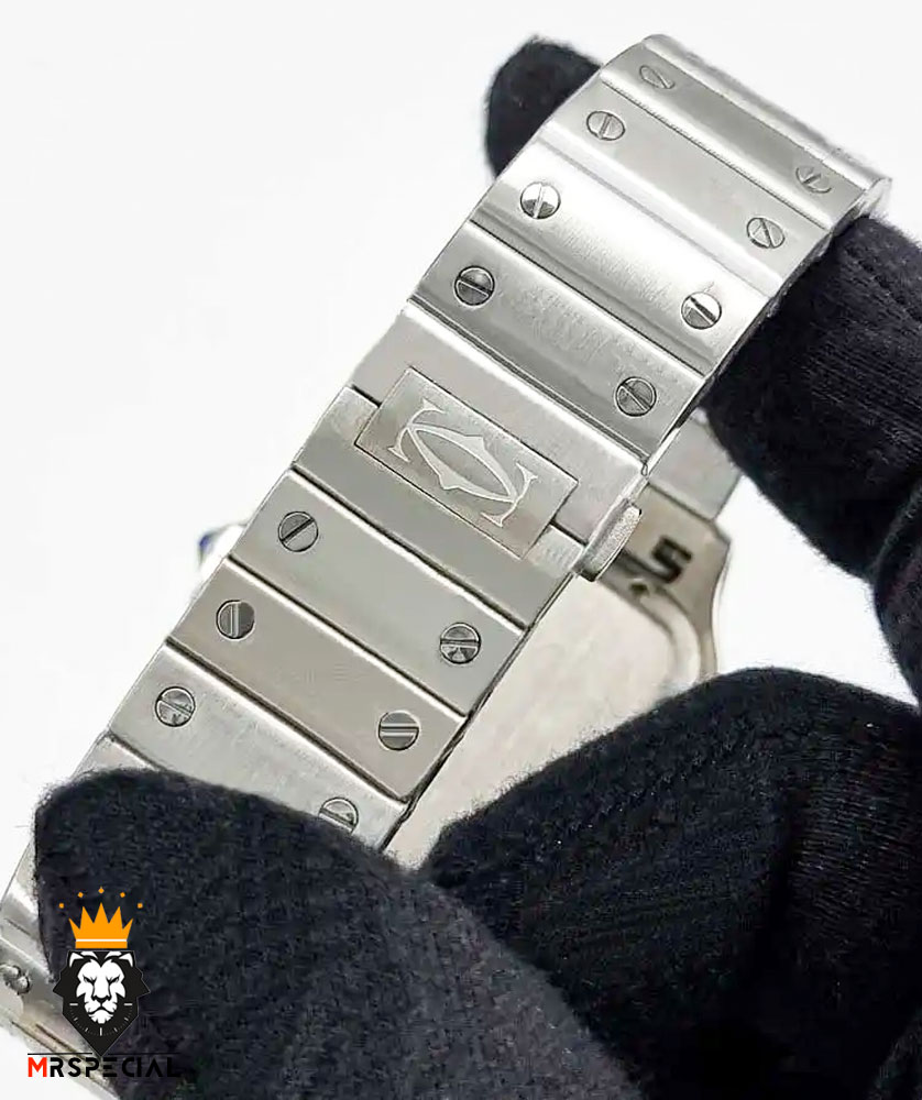 ساعت ست کارتیه مدل سانتوس کوارتز استیل صفحه سفید 021444 Cartier Santos100