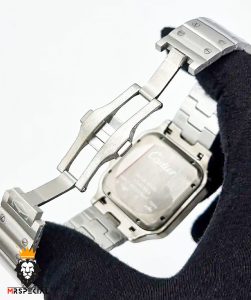ساعت ست کارتیه مدل سانتوس کوارتز استیل صفحه سفید 021444 Cartier Santos100