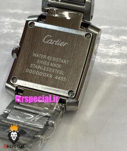 ساعت کارتیه زنانه مدل تانک کوارتز استیل سایز مدیوم صفحه سفید Cartier Tank 021328