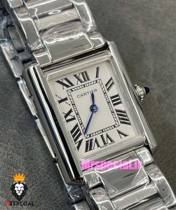 ساعت کارتیه زنانه مدل تانک سولو کوارتز استیل صفحه سفید Cartier Tank Solo 021332 