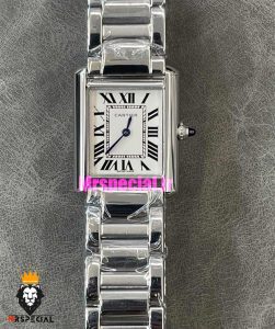 ساعت کارتیه زنانه مدل تانک سولو کوارتز استیل صفحه سفید Cartier Tank Solo 021332 