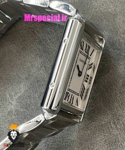 ساعت کارتیه مردانه مدل تانک سولو کوارتز استیل صفحه سفید Cartier Tank Solo 021331 